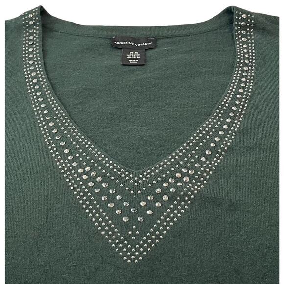 ADRIENNE VITTADINI LONG SLV PULL-OVER VELOUR SWEATER/TOP, WOMEN, 3X-GREEN SILVER - Picture 2 of 11